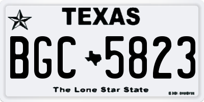 TX license plate BGC5823