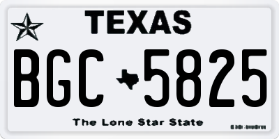 TX license plate BGC5825