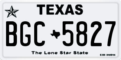 TX license plate BGC5827