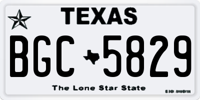 TX license plate BGC5829