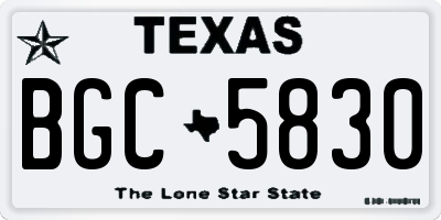 TX license plate BGC5830