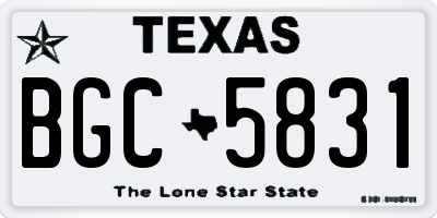 TX license plate BGC5831