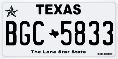TX license plate BGC5833