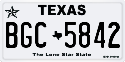 TX license plate BGC5842