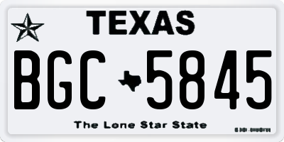 TX license plate BGC5845