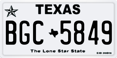 TX license plate BGC5849