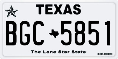TX license plate BGC5851