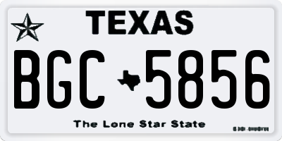 TX license plate BGC5856