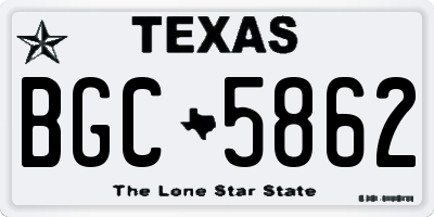 TX license plate BGC5862