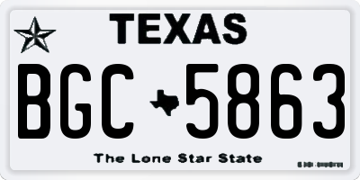 TX license plate BGC5863