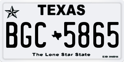 TX license plate BGC5865