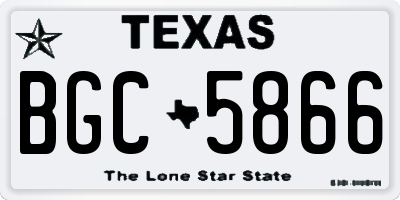 TX license plate BGC5866