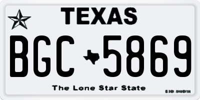 TX license plate BGC5869
