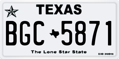 TX license plate BGC5871