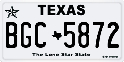 TX license plate BGC5872