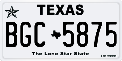 TX license plate BGC5875