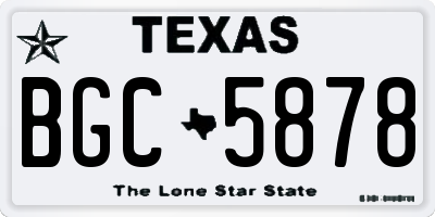 TX license plate BGC5878