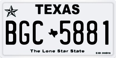 TX license plate BGC5881