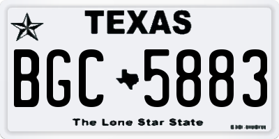 TX license plate BGC5883