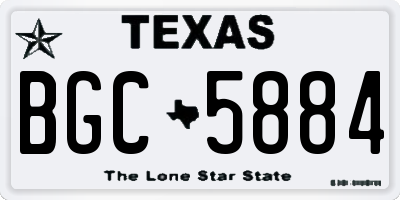 TX license plate BGC5884