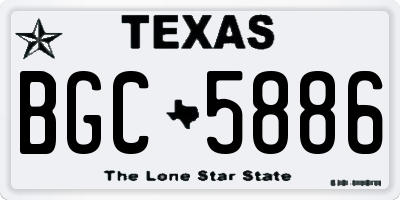 TX license plate BGC5886