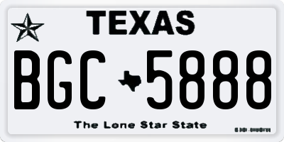 TX license plate BGC5888