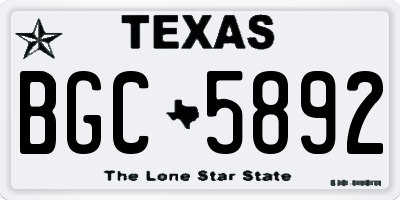 TX license plate BGC5892