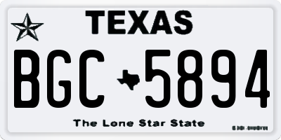TX license plate BGC5894