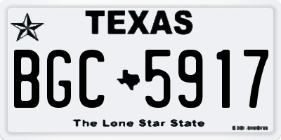 TX license plate BGC5917