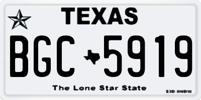 TX license plate BGC5919