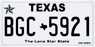 TX license plate BGC5921