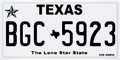 TX license plate BGC5923