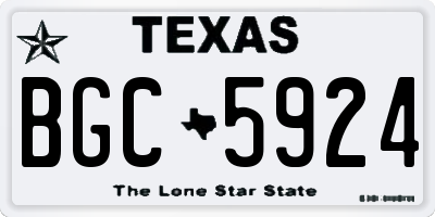 TX license plate BGC5924