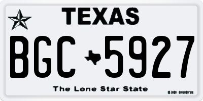 TX license plate BGC5927