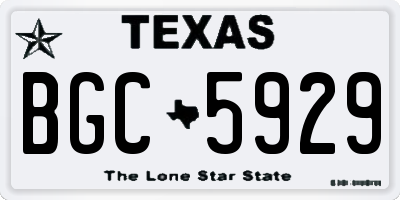 TX license plate BGC5929