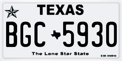 TX license plate BGC5930
