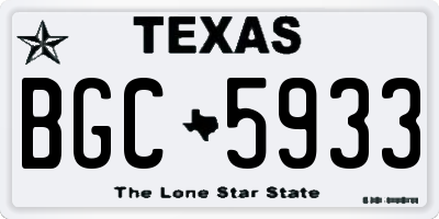 TX license plate BGC5933