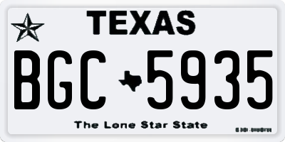 TX license plate BGC5935