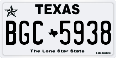 TX license plate BGC5938