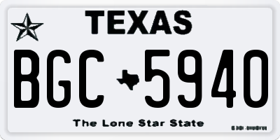 TX license plate BGC5940