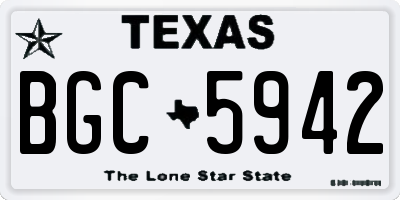 TX license plate BGC5942