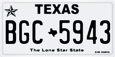 TX license plate BGC5943