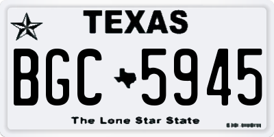 TX license plate BGC5945