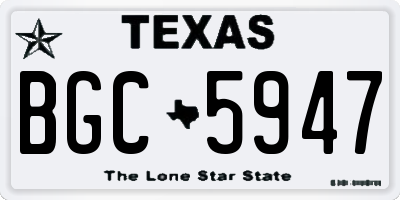 TX license plate BGC5947