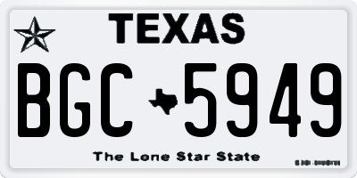 TX license plate BGC5949