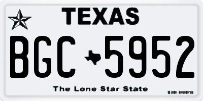 TX license plate BGC5952