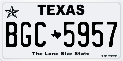 TX license plate BGC5957