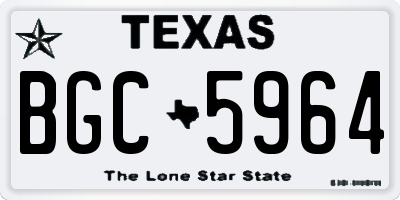 TX license plate BGC5964