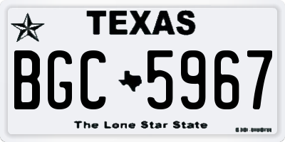 TX license plate BGC5967
