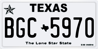TX license plate BGC5970